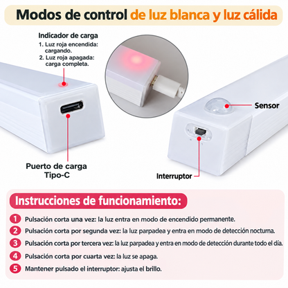 Luz LED Nocturna Inalámbrica con Sensor de Movimiento